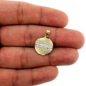 Real 10K Yellow Gold Round Last Supper Charm Pendant